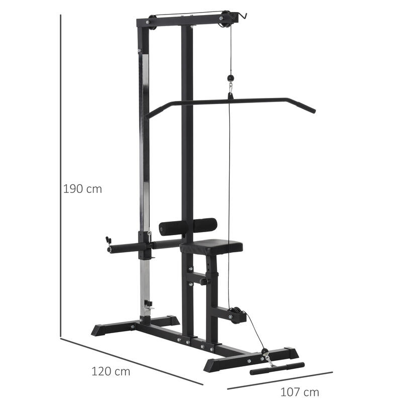 Máquina de Musculação 107x120x190 cm Preto HOMCOM