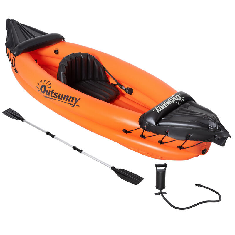Kayak Insuflável 270x93x50 cm Laranja Outsunny