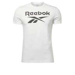  Reebok Camiseta con logotipo grande para hombre : Ropa
