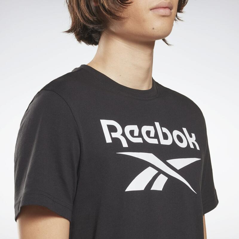 Camiseta Manga Corta Algodón Hombre Reebok Identity Big Logo Negro