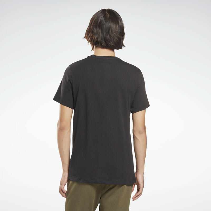 Camiseta Manga Corta Algodón Hombre Reebok Identity Big Logo Negro