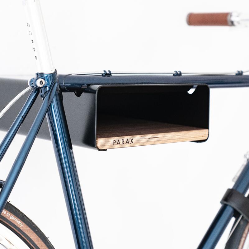 Supporto da parete per bici - legno e alluminio - scaffale - nero - S-RACK