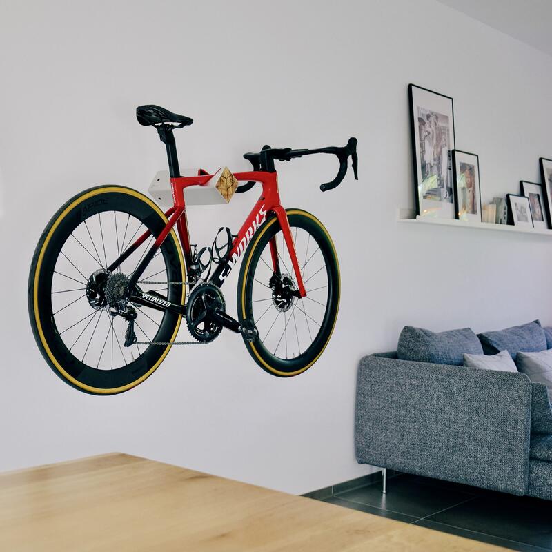 Supporto da parete per bici - legno e alluminio - argento - kebony - D-RACK