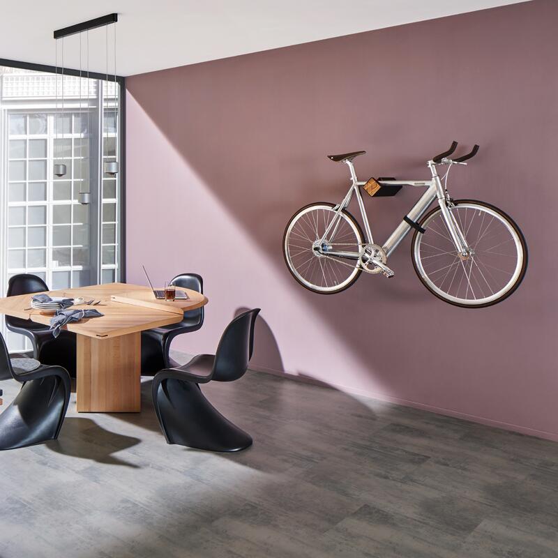 Supporto da parete per bici - legno e alluminio - nero - kebony - D-RACK  PARAX