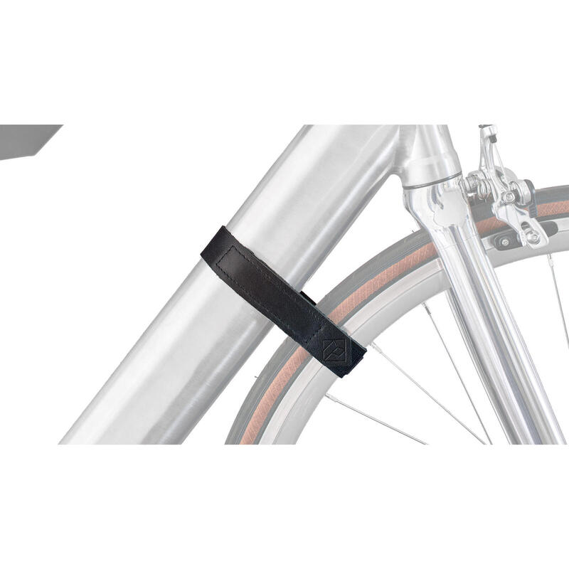Cinghia in pelle per bicicletta - fissaggio ruota anteriore - nero - D-STRAP