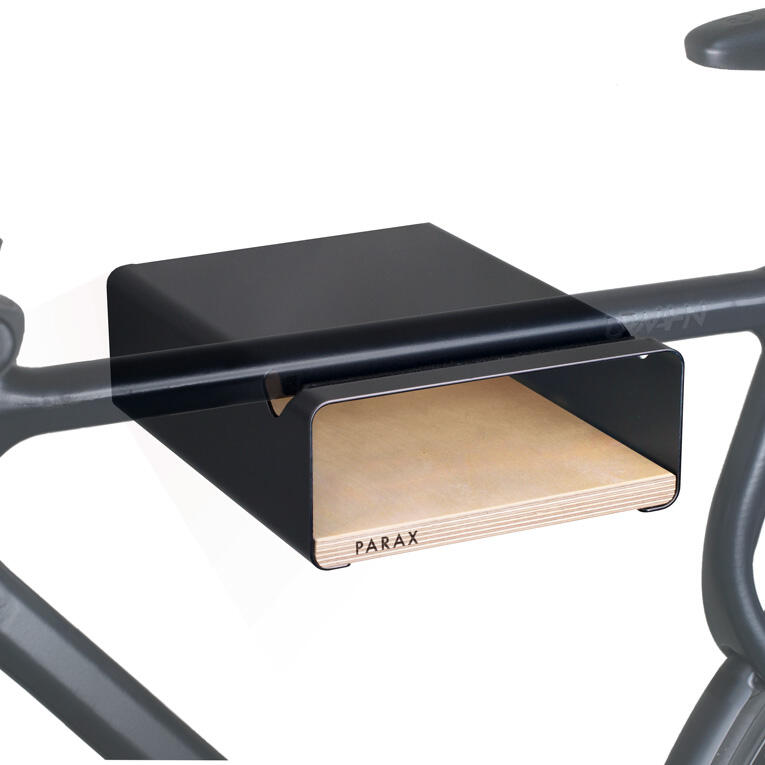 Supporto da parete per bici - legno e alluminio - scaffale - nero - S-RACK