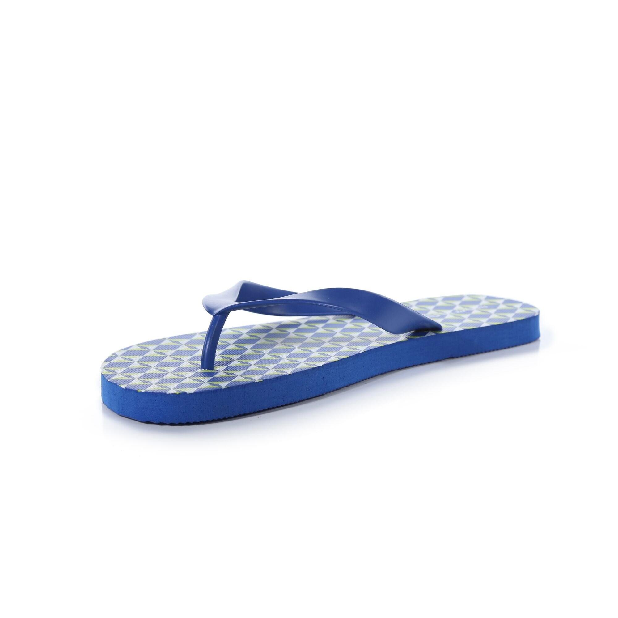 Mens Bali Geometric Flip Flops (Lapis Blue) 3/5