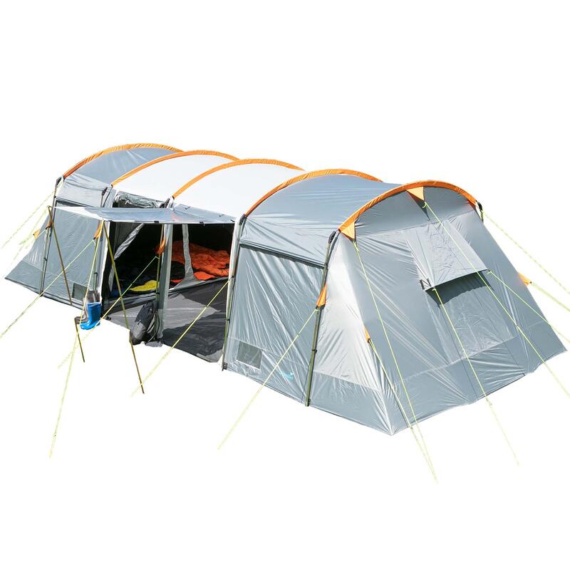 Tunneltent Montana 8 - Campingtent 8 personen – Familietent – 2-4 Slaapcabines