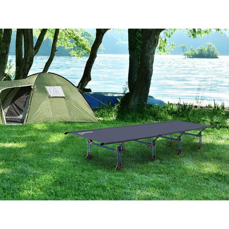 Lit de Camp Tieva - lit d'appoint camping - Pliant - Jusqu'à 200 kg - 190x64cm