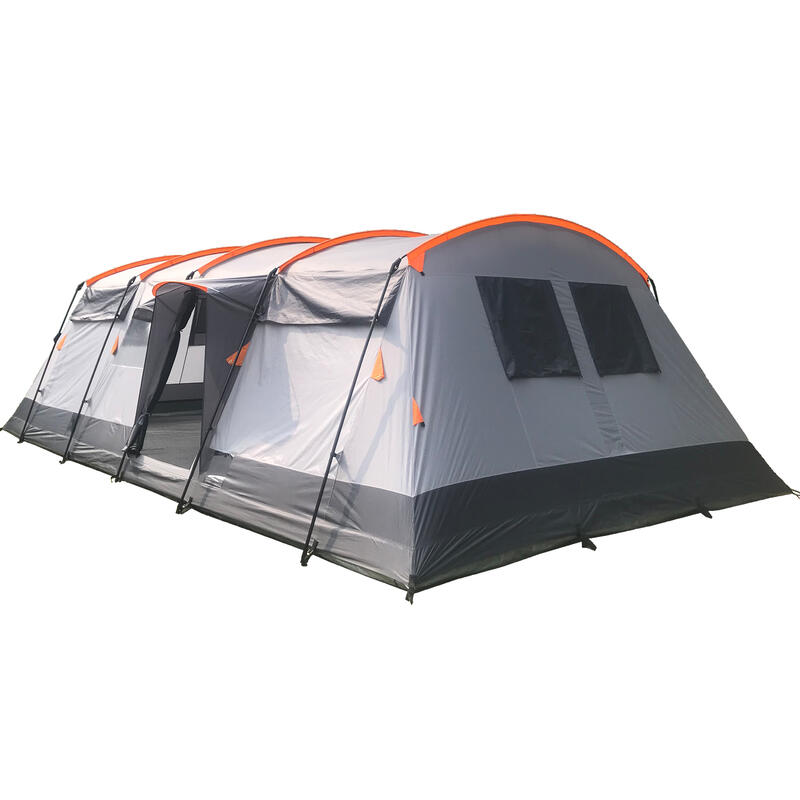 Hurricane 8 Protect -Tente de camping - 8 pers. - 650 x 310 cm - Gris/Orange