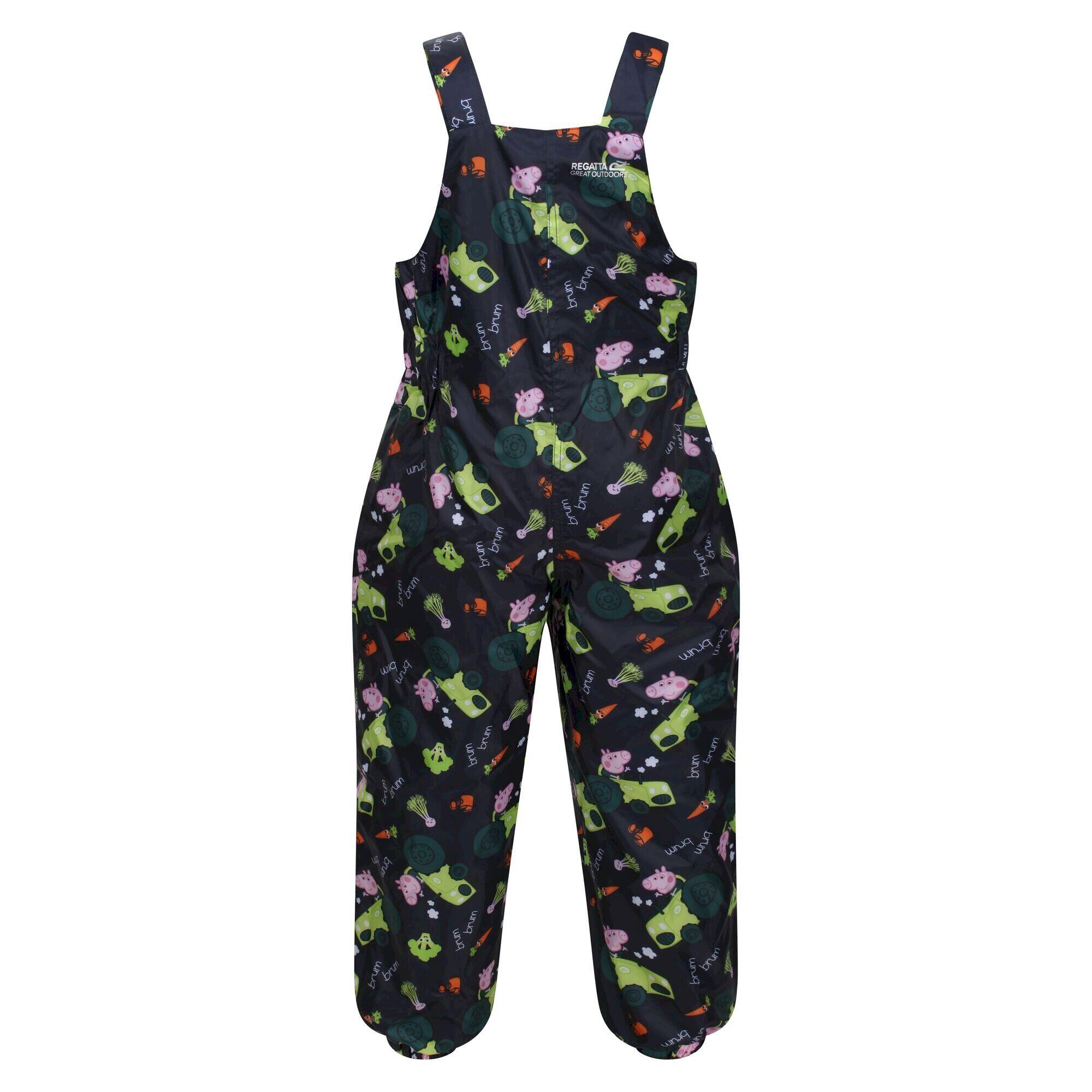 Childrens/Kids Muddy Puddle Peppa Pig Dungarees (Navy) 2/5