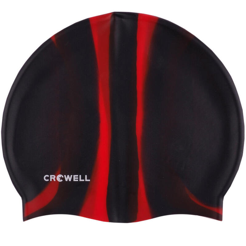 Czepek pływacki silikonowy dla dorosłych Crowell Multi Flame czarno-czerwony