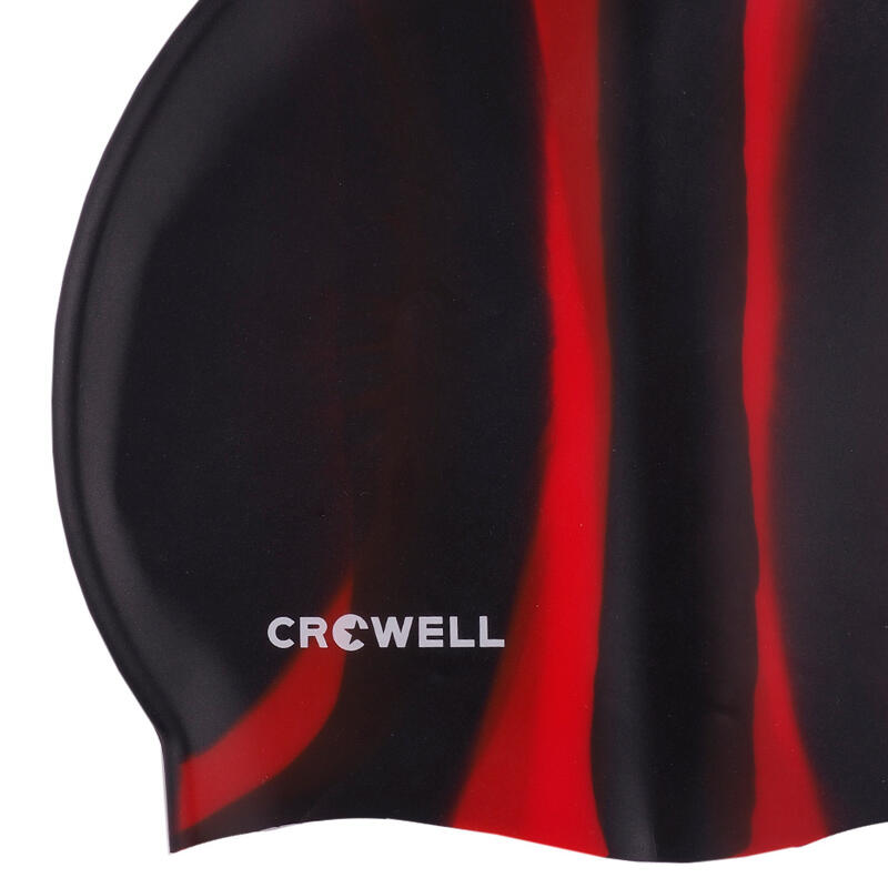 Czepek pływacki silikonowy dla dorosłych Crowell Multi Flame czarno-czerwony