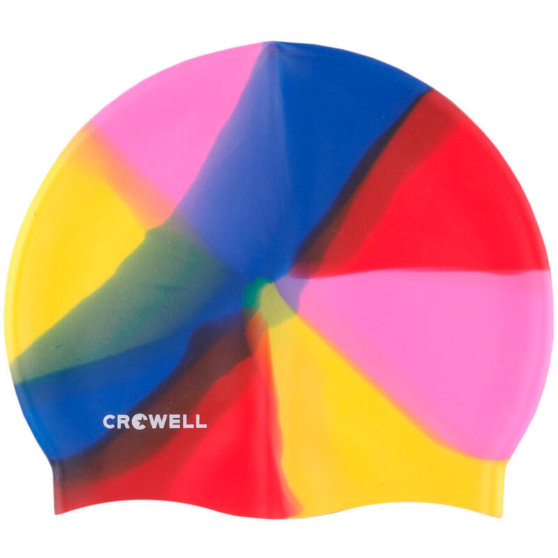 Czepek pływacki silikonowy dla dorosłych Crowell Multi Flame kolorowy