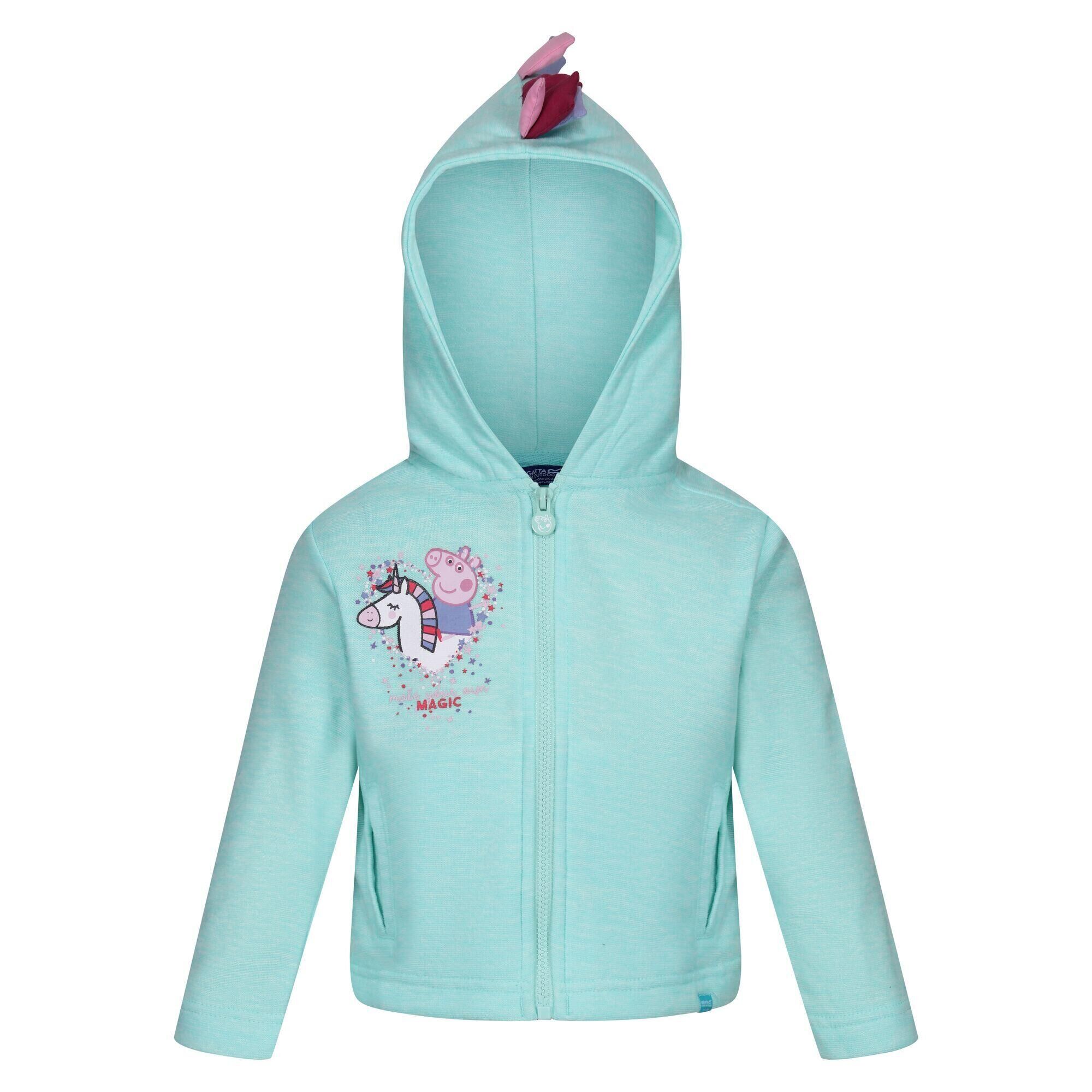 REGATTA Baby Girls Peppa Pig Marl Hoodie (Aruba Blue)