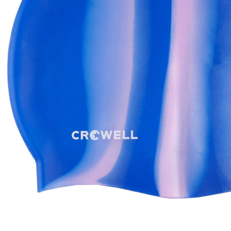 Czepek pływacki silikonowy dla dorosłych Crowell Multi Flame niebiesko-różowy