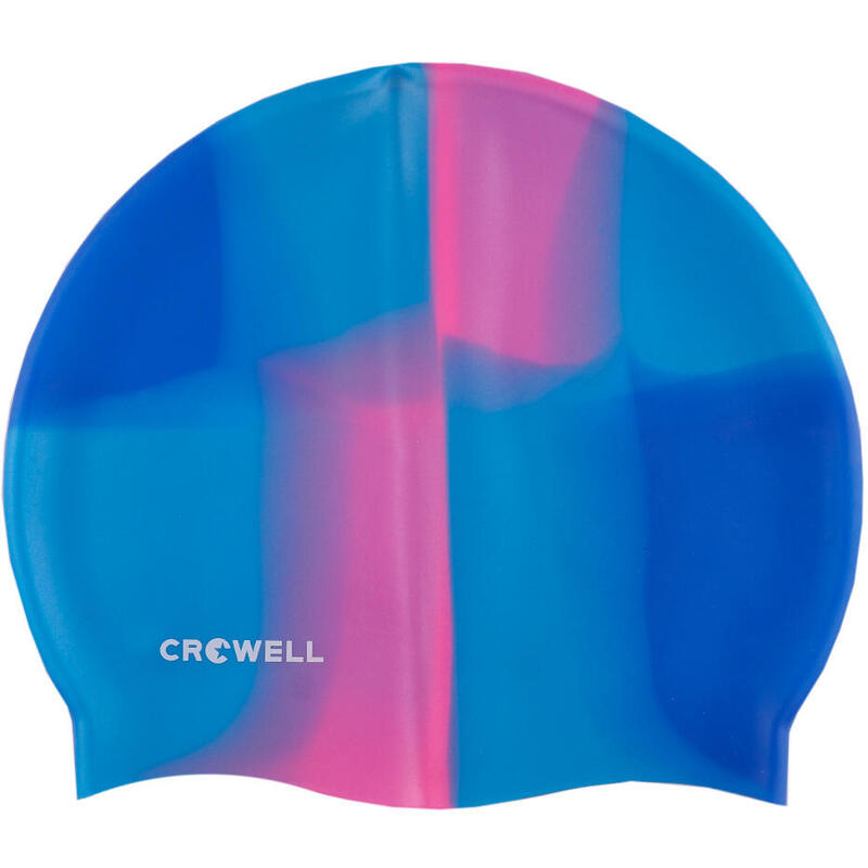 Czepek pływacki silikonowy dla dorosłych Crowell Multi Flame niebiesko-różowy