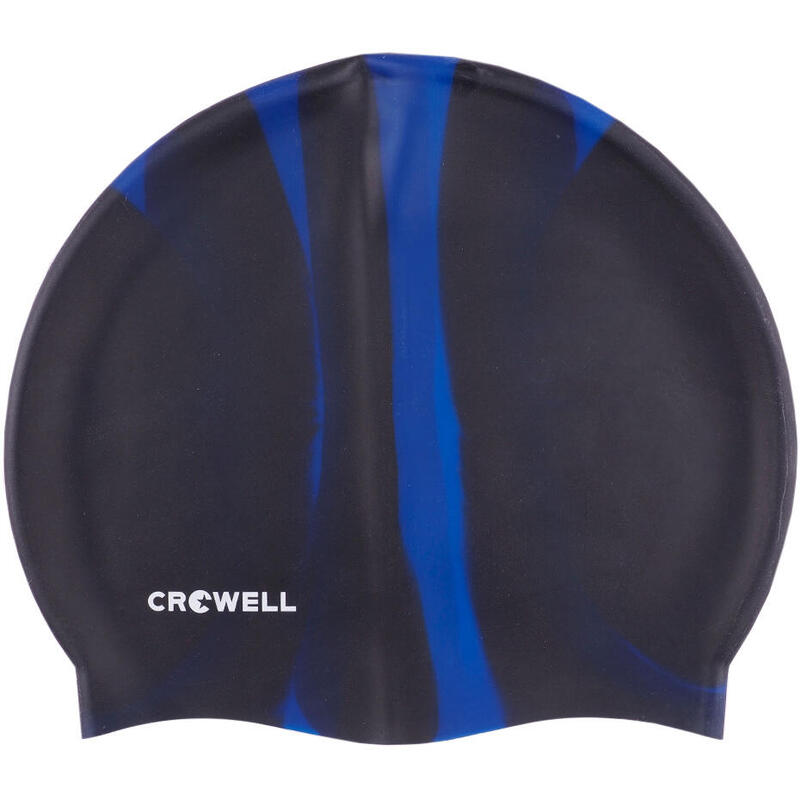 Czepek pływacki silikonowy dla dorosłych Crowell Multi Flame czarno-niebieski