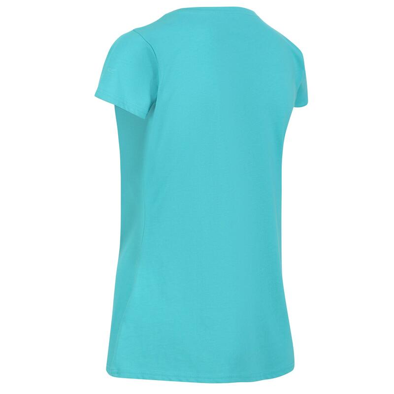 Dames Breezed II Bloemen Tshirt (Turquoise)