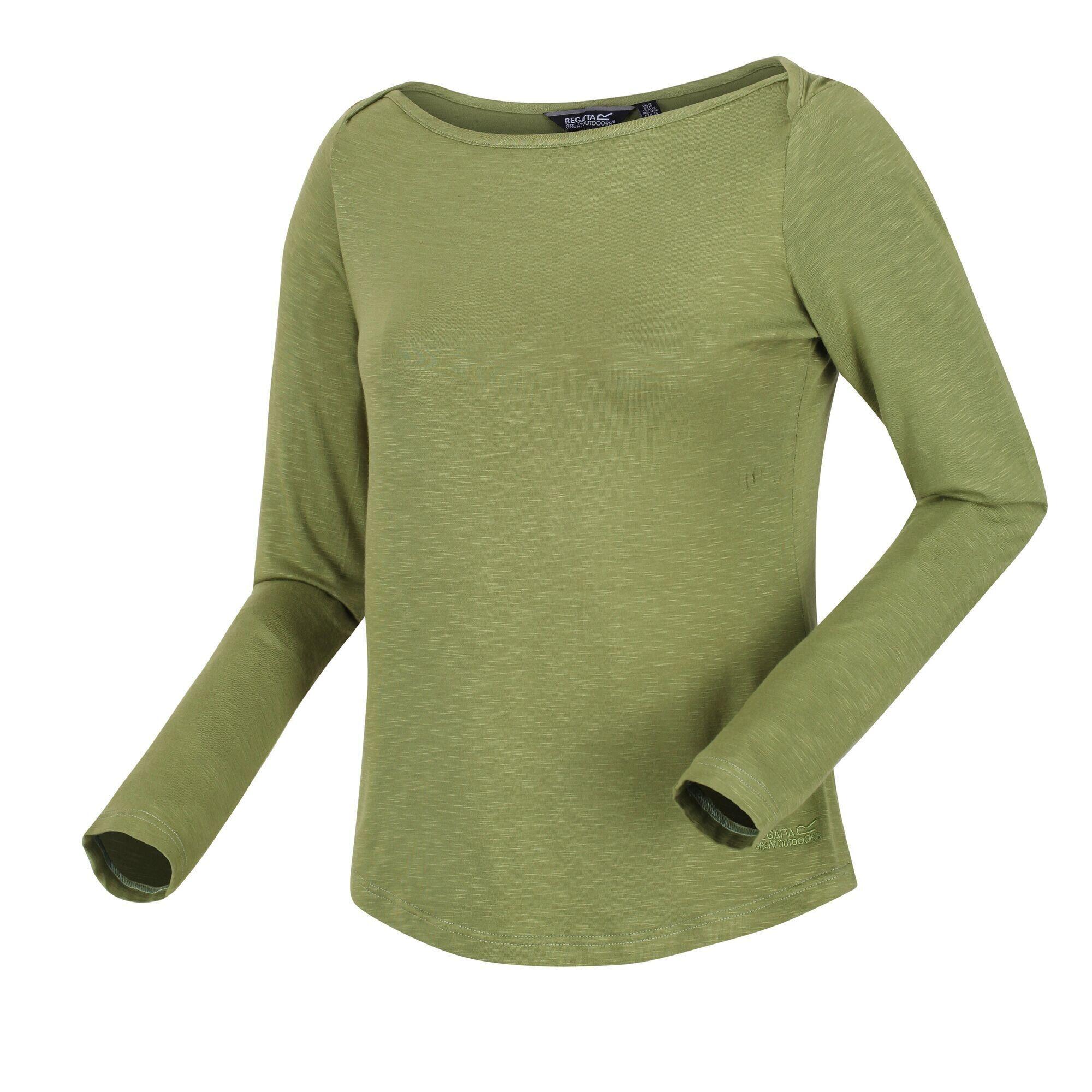 Womens/Ladies Lakeisha LongSleeved TShirt (Green Fields) 3/4