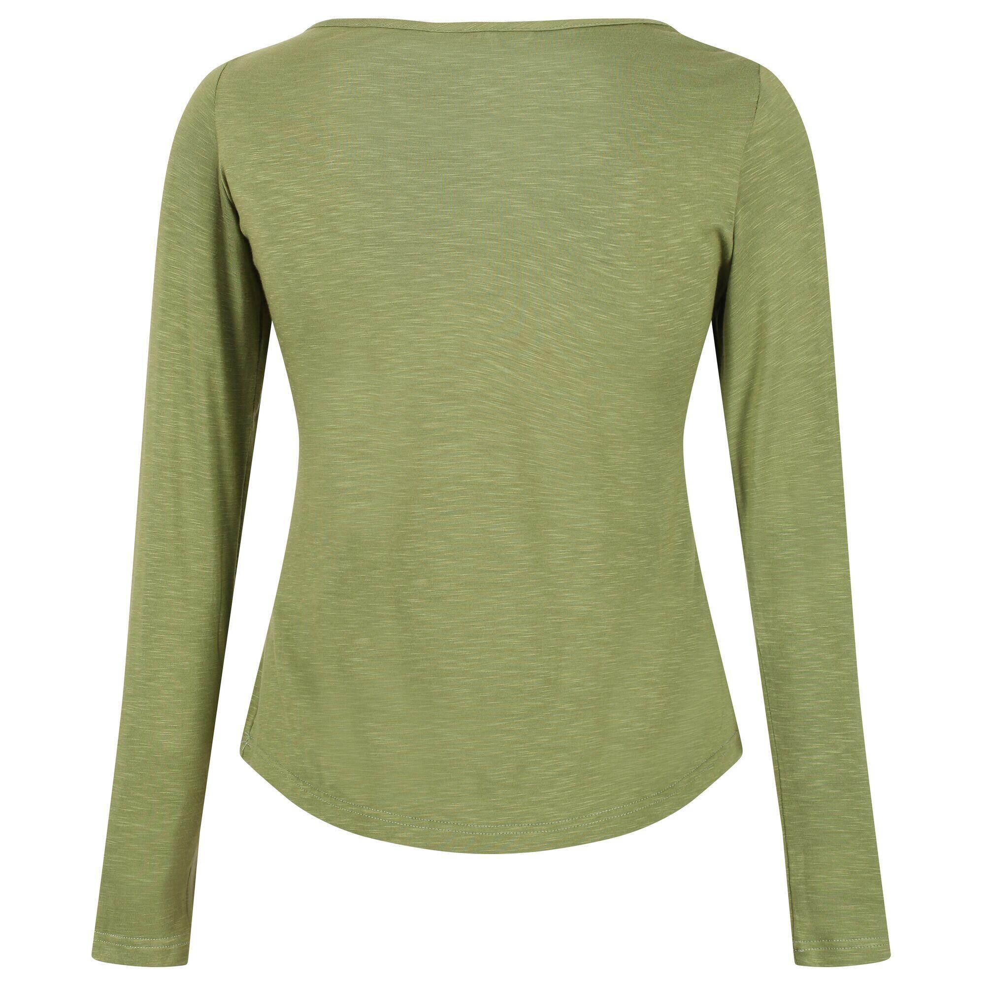 Womens/Ladies Lakeisha LongSleeved TShirt (Green Fields) 2/4