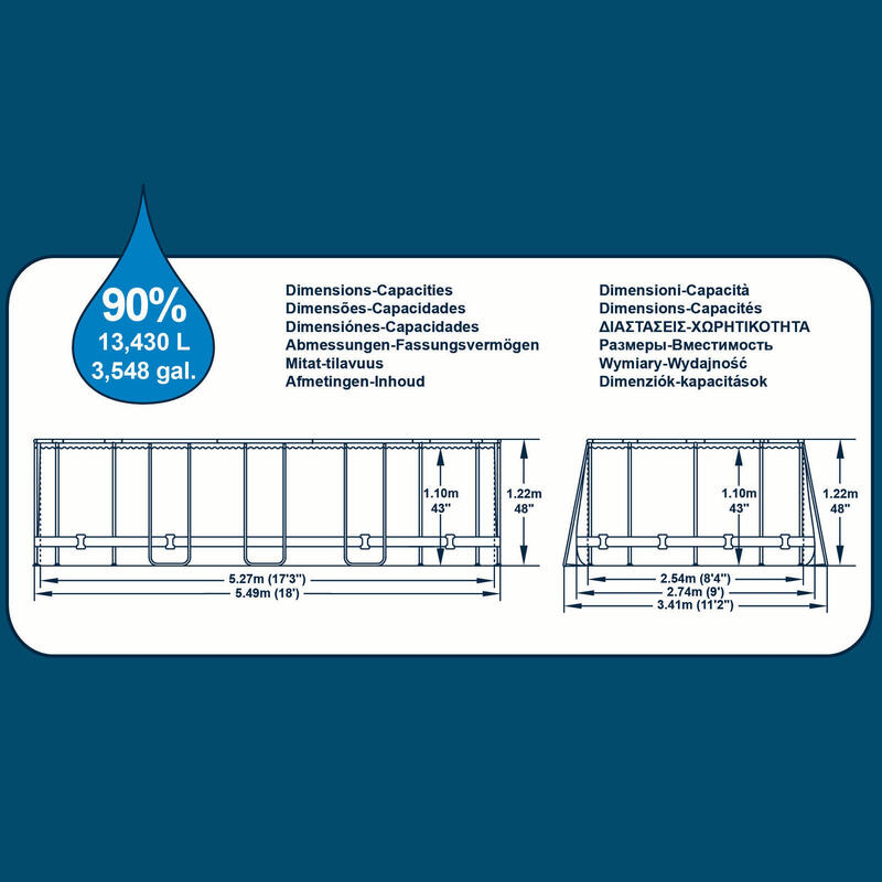 Basen ogrodowy stelażowy 549x274x122 zestaw 12w1 Bestway 56716N