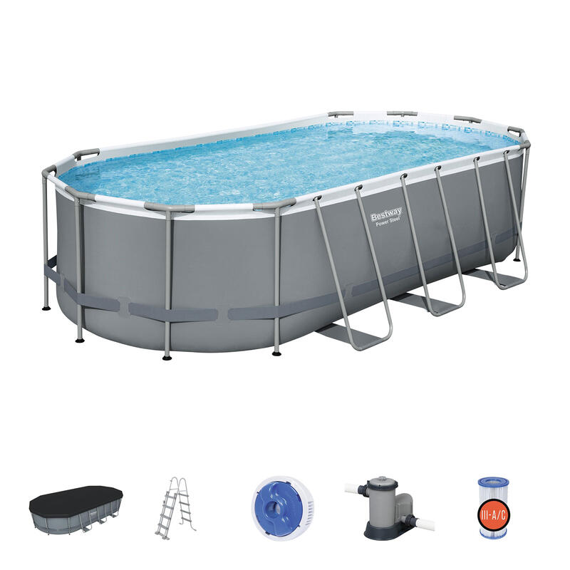 Piscina Desmontable Tubular Bestway Power Steel Oval 549x274x122 cm con Depurado