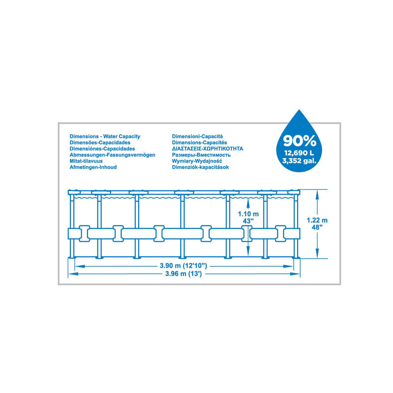 Basen stelażowy do ogrodu Bestway 396 x 122 cm zestaw 11w1