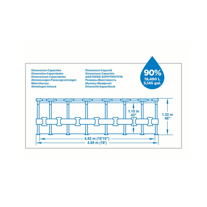 Basen ogrodowy stelażowy 488 x 122 cm 11w1 Bestway 5619E