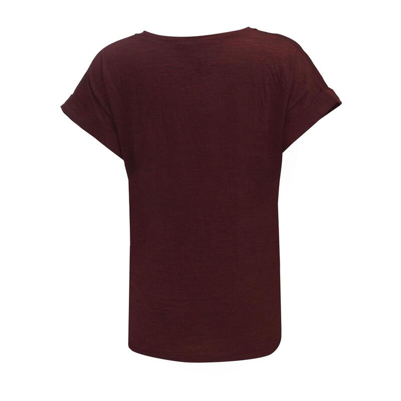 Wandershirt Anna Wandern/Outdoor/Trekking Damen Dk Wine Red Melange Ohne