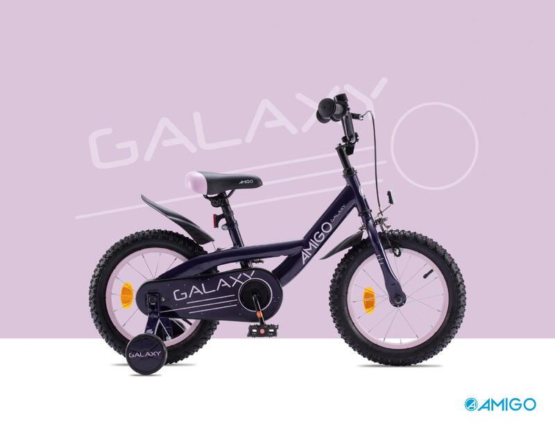 Galaxy 12 inch 20 cm meisjes terugtraprem paars/roze