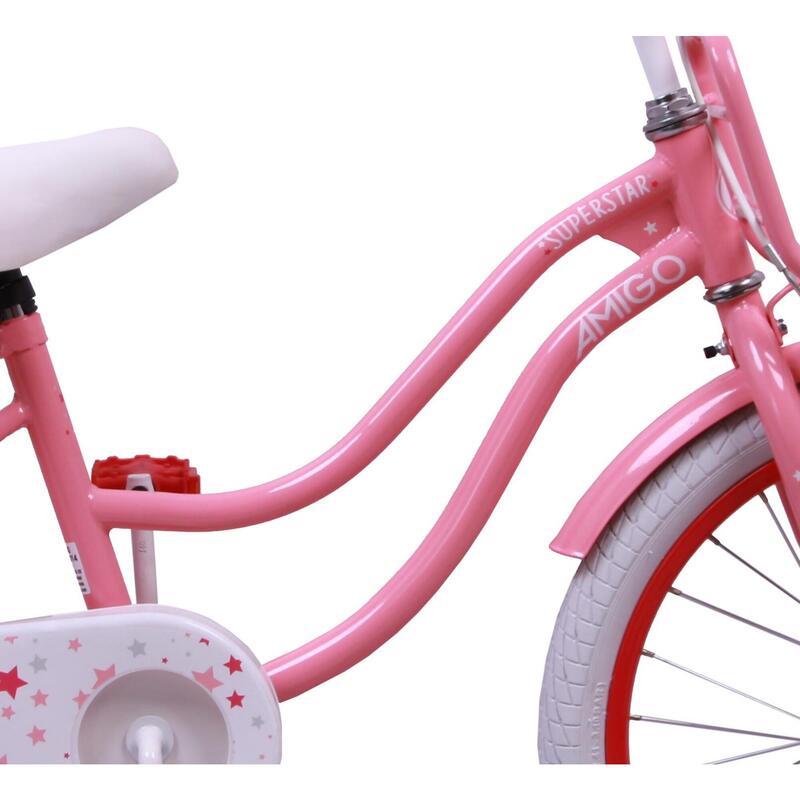 AMIGO Vélo fille Superstar 20 Pouces 28 cm Fille Frein à rétropédalage Rose