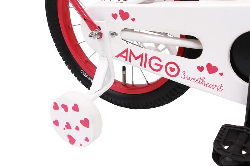 AMIGO Meisjesfiets Sweetheart 16 Inch 22 cm Meisjes Terugtraprem Wit