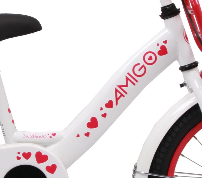 AMIGO Vélo fille Sweetheart 16 Pouces 22 cm Fille Frein à rétropédalage Blanc