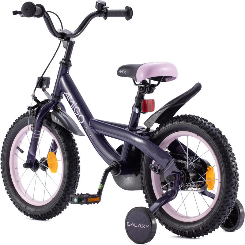 AMIGO Vélo fille Galaxy 14 Pouces 22,5 cm Fille Frein à rétropédalage