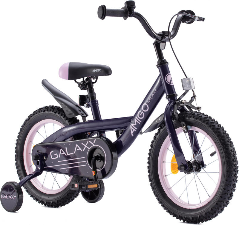 AMIGO Vélo fille Galaxy 14 Pouces 22,5 cm Fille Frein à rétropédalage