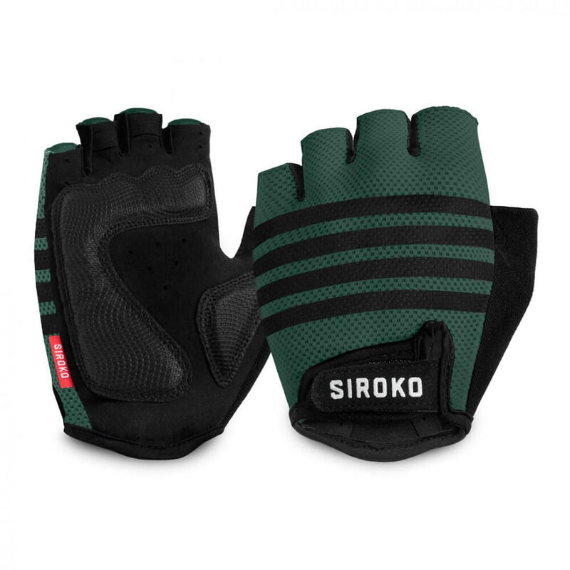 Heren en Dames Wielrennen Fietshandschoenen Aero Dark Green SIROKO Legergroen