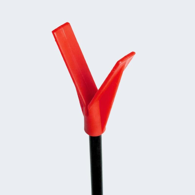 Rutenhalter 'fiber' mit Schnurlaufkerbe | 10 Stück V-Rutenauflage | 75 cm | Rot