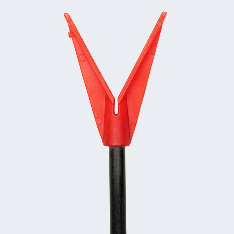 Rutenhalter 'fiber' mit Schnurlaufkerbe | 10 Stück V-Rutenauflage | 75 cm | Rot