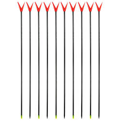 10 supports canne pêche 'fiber' avec encoche pour la ligne | 75 cm | Rouge