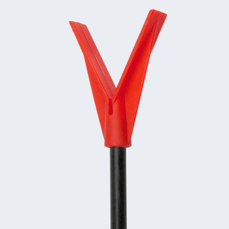 Suport de tijă "fiber" cu crestătură de linie | 10 buc V-rod rest | 75 cm | Roșu