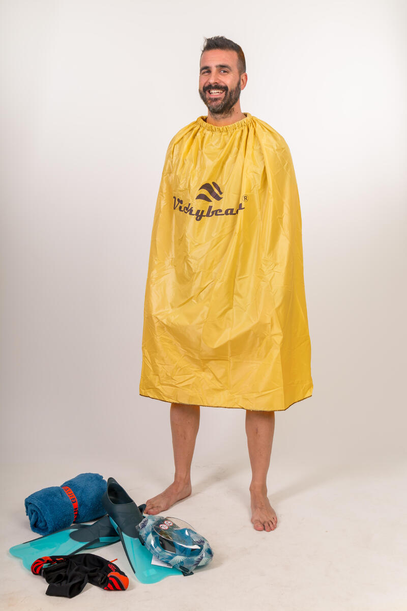 PONCHO PARA TROCAR DE ROUPA AMARELO DE VICKYBEACH T/L