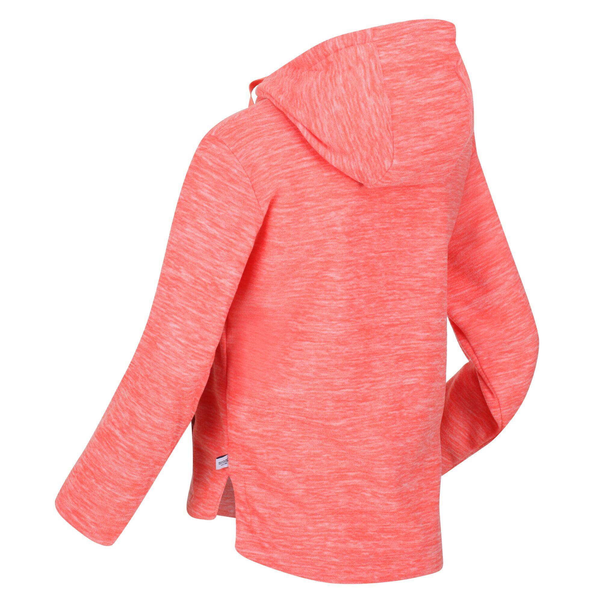 Girls Kalina Marl Fleece Hoodie (Fusion Coral) 3/5