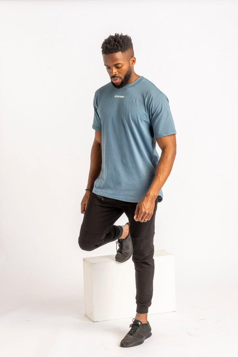 Core Scoop T-shirt Fitness- Homme - Aegean Blue