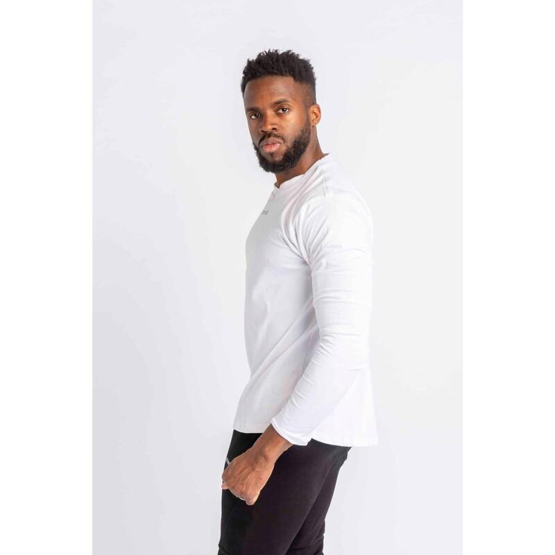 Core Scoop T-Shirt Manches Longues - Fitness - Homme - Blanc