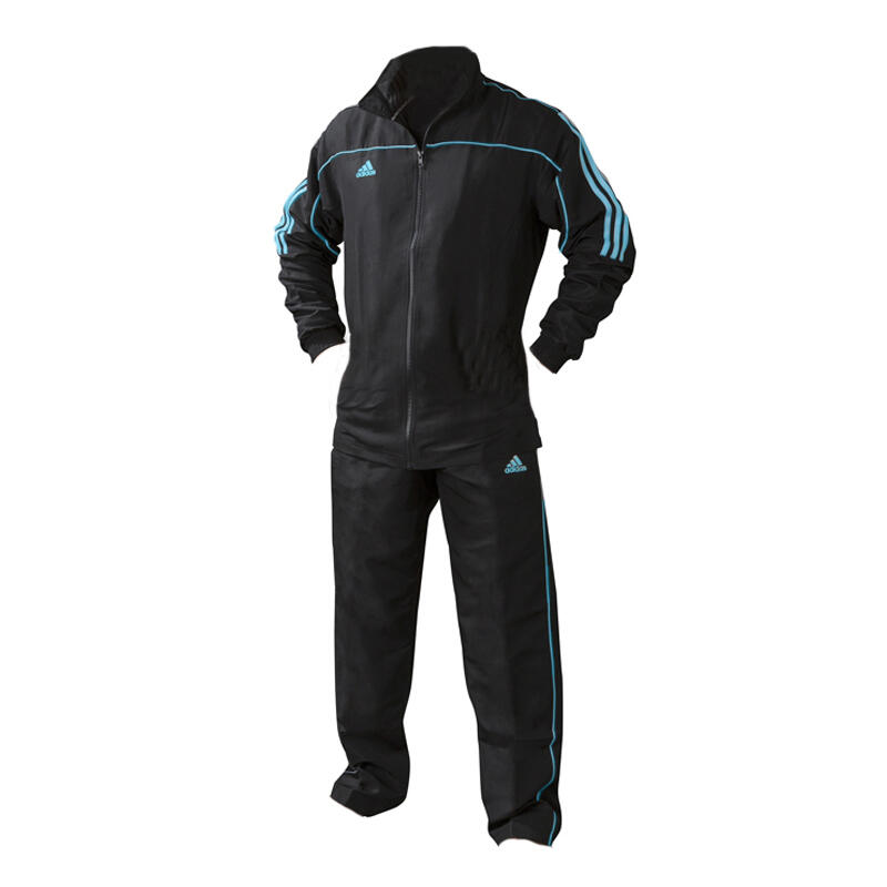 adidas Team Track Trainingsjack Zwart/Blauw