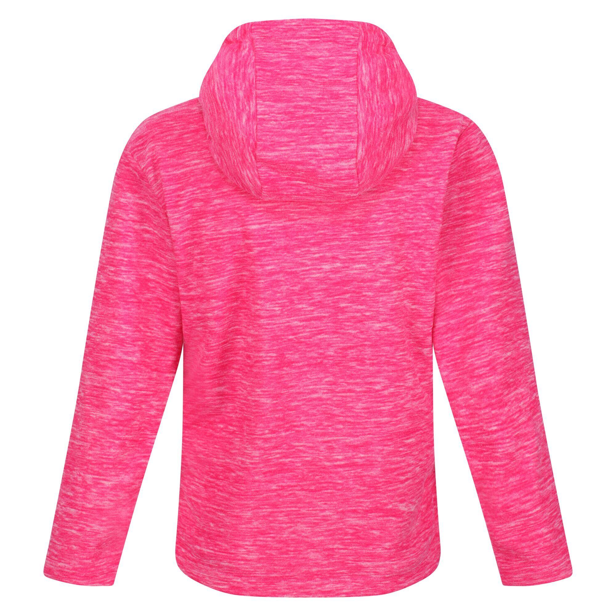 Girls Kalina Marl Fleece Hoodie (Fusion Pink) 2/5