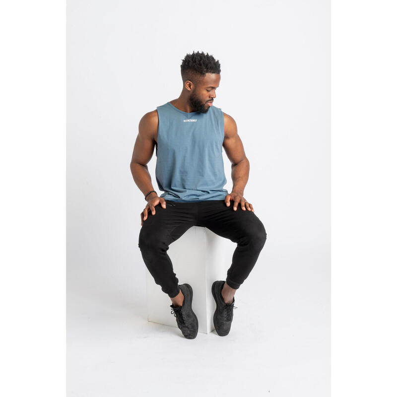 Core Sleeveless Tee - Fitness - Heren - Aegean Blue