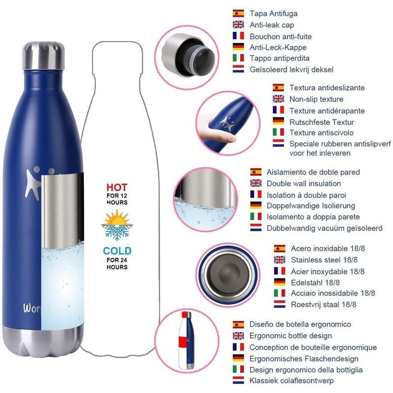 trinkflasche thermobecher thermoskanne Isolierflasche 750ml