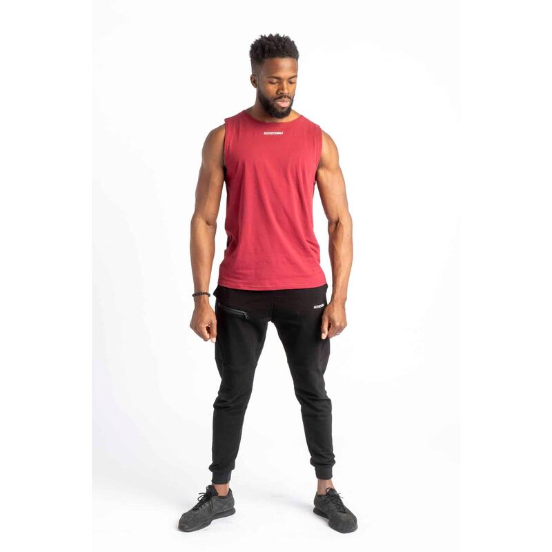 Core ärmellose T-Shirt - Fitness - Herren - Rot